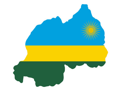 Map Rwanda Flag Vector illustration Eps 10