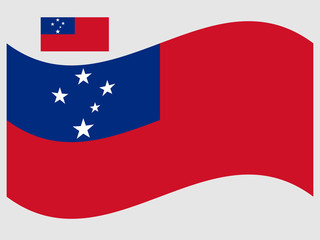 Wave Samoa Flag Vector illustration.