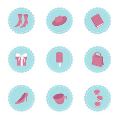 Cute set for Story Highlights. Vector icon illustration