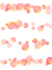 Rose gold petals flying cosmetics vector background.