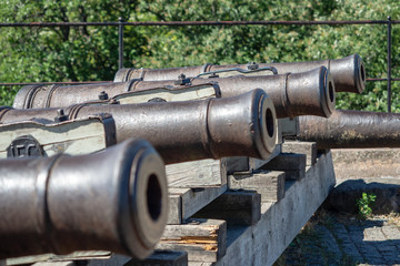 Cannon aiming at the botanical garden in Uppsala, Sweden