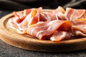 Smoked bacon strips.