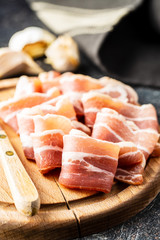 Smoked bacon strips.