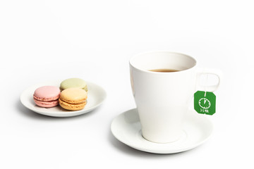 cup of tea and macaroons