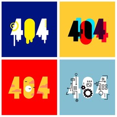 Vector set of creative different template of found 404 error pag
