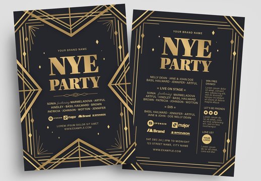 Art Deco Party Flyer Layout