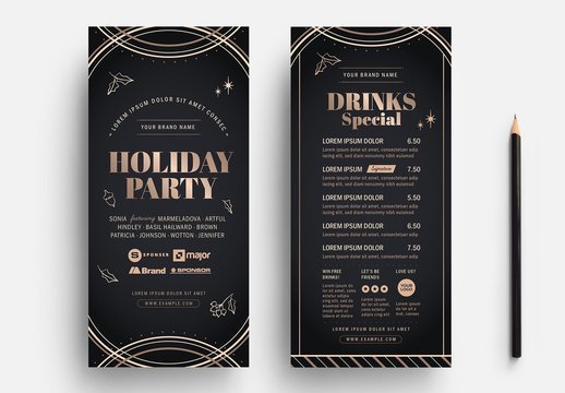New Year'S Eve Holiday Party Flyer Layout