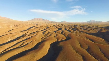 Aerial landscape of the Atacama Desert, Chile, wind erosion,  erosion painted by the red Philippiamra