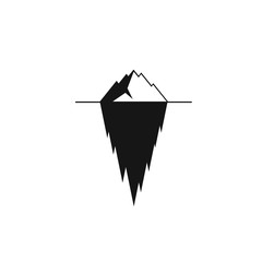 Iceberg meltong icon on white background