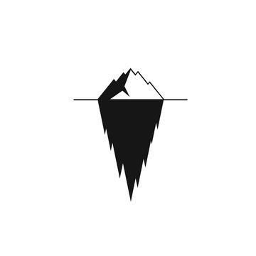 Iceberg Meltong Icon On White Background