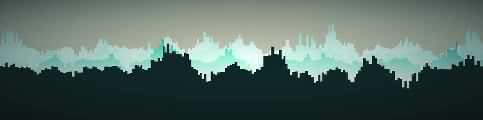 Naklejka premium Color City Landscape Generative Art background illustration