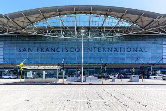 San Francisco, California, USA - April 02, 2018: Exterior View Of San Francisco International Airport. SFO Is One Of The Busiest Airports In US. 