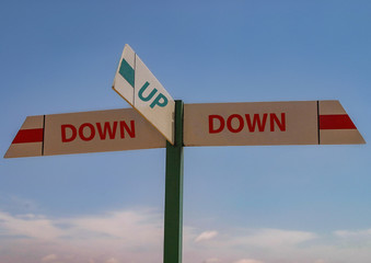 Up and Down arrow sign. Green and Red arrow. Up and Down Concept.