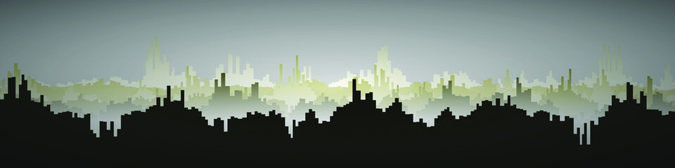 Color City Landscape Generative Art background illustration