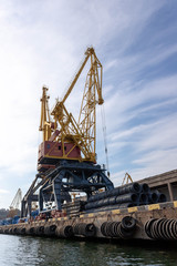 Marine crane. Huge cargo crane