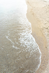 Sea wave cuts the coast. Yin Yang