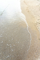 Sea wave cuts the coast. Yin Yang