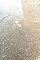 Sea wave cuts the coast. Yin Yang