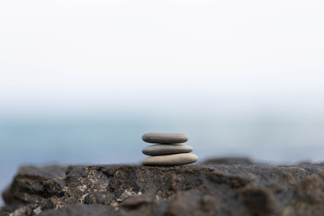 Stones in the sea. Balance, Yoga, Calm, Peace