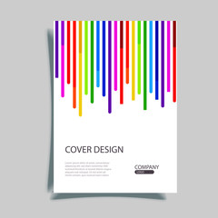 Cover design template for annual report. Abstract modern vector illustration. Cover presentation on a4. Abstract presentation templates. Flyer text font. Ad flyer text. White a4 brochure cover design