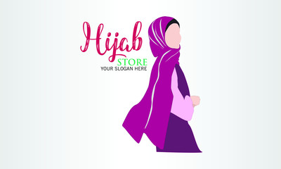 Obraz na płótnie Canvas Muslim Woman Logo