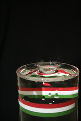 splash of water in glass cup