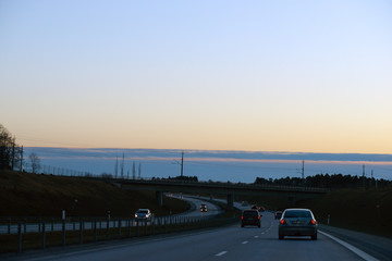 traffic on highway, sweden, sverige, stockholm, nacka