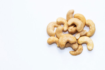 Cashew nuts on a white background. Isolated