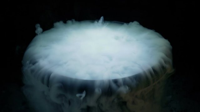 Magic Cauldron With Thick Smoke Coming Out
