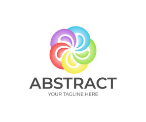 Abstract colorful flower, logo design. Nature, floral and plant, vector design and illustration