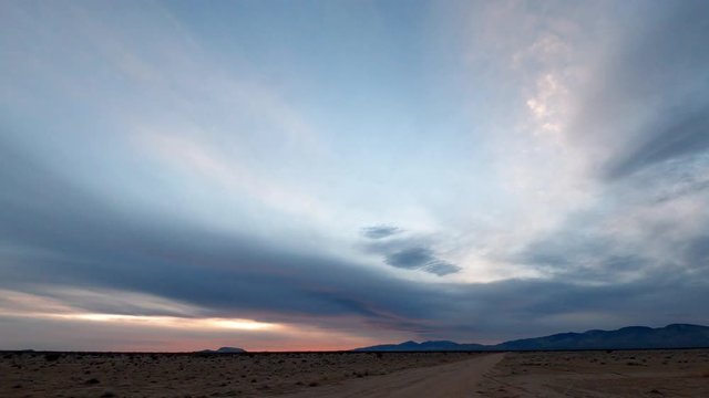 fiery sunset in the mojave desert  mountains