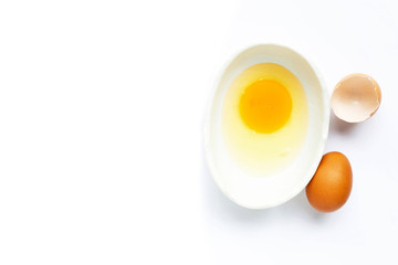 Eggs on white background.