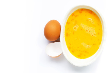 Eggs on white background.