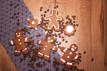 Cookies man for the holiday, background and texture on the splash.