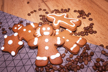 Cookies man for the holiday, background and texture on the splash.