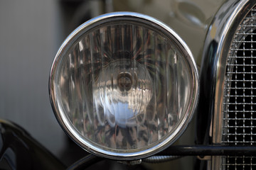 Old headlight of vintage vehicle - Stockphoto