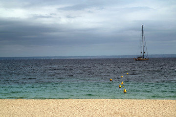 catamaran on the beach