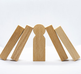 dominoes from the bars of falling people