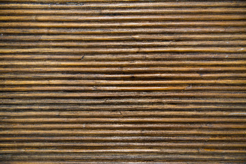 Background of vines held together by metal wire horizontally yellow similar to logs. Backgrounds, design, structures, textures.