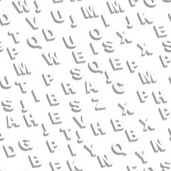 Fototapeta na wymiar Mosaic of white 3D letters. Vector seamless pattern
