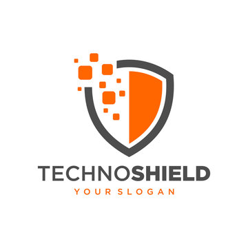 Shield Technology Logo Vector Stock