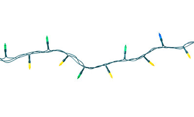 Naklejka premium String of christmas lights isolated on white background With clipping path.