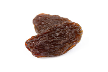 Raisins isolated on white background with clipping path .