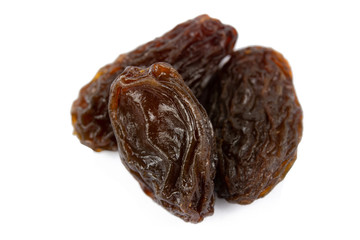 Raisins isolated on white background with clipping path .
