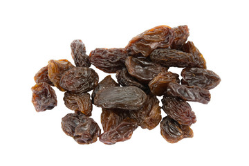 Raisins isolated on white background with clipping path .