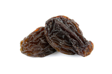 Raisins isolated on white background with clipping path .