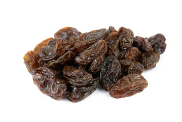Raisins isolated on white background with clipping path .