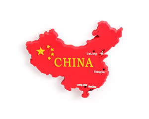 Souvenir (magnet) from China isolated on white background
