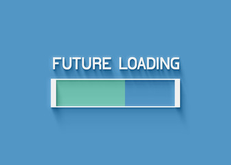 Future loading 3d blue background