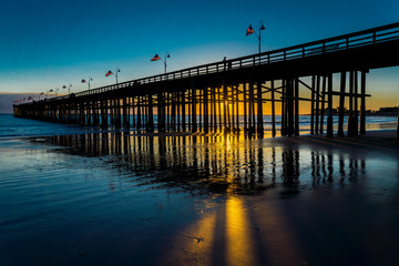 NOVEMBER 9, 2018 - VENTURA, CA, USA - Ventura Pier at sunset, Pacific Ocean